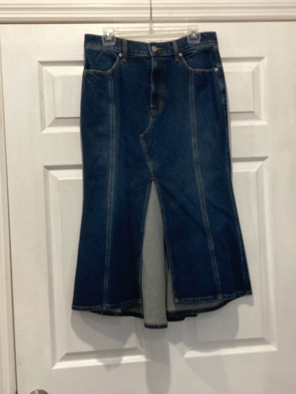 Express Indigo Flare Denim Skirt